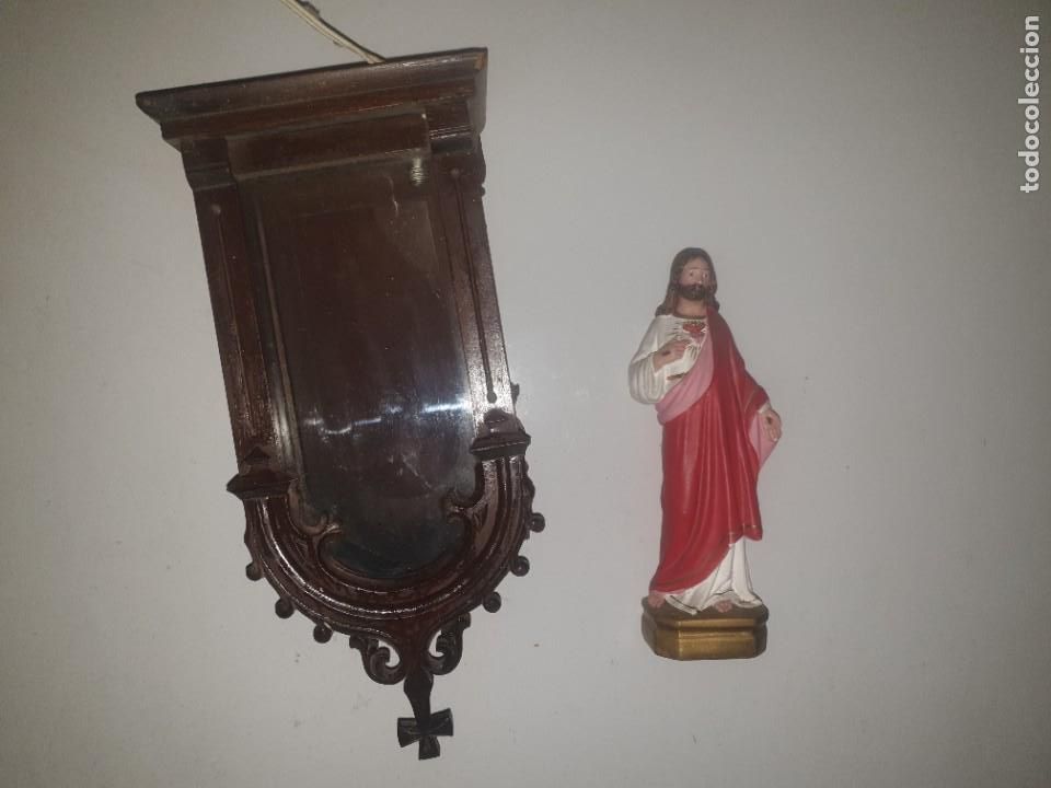 Antig&uuml;edades: MINI CAPILLA DE MADERA CON FIGURA CRISTO - Foto 14