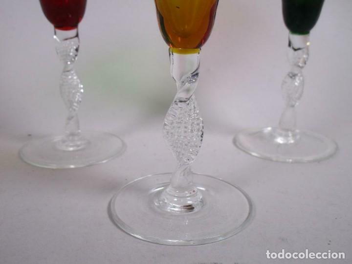 4 copas de vino cristal tallado color ámbar - Compra venta en todocoleccion