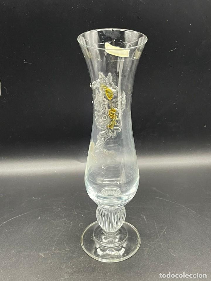 Antig&uuml;edades: VIOLETERO DE CRISTAL CON INCRUSTACIONES DE ESTA&Ntilde;O - Foto 3
