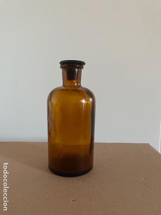 Antig&uuml;edades: Frasco Botella &aacute;mbar de farmacia - Foto 3