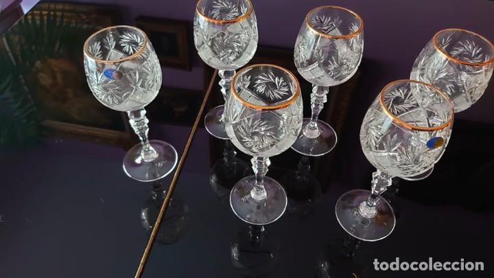 Copas de vino de cristal de Bohemia