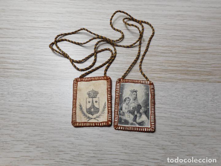 Antig&uuml;edades: ANTIGUO ESCAPULARIO.TELA.FINALES DEL XIX. - Foto 1
