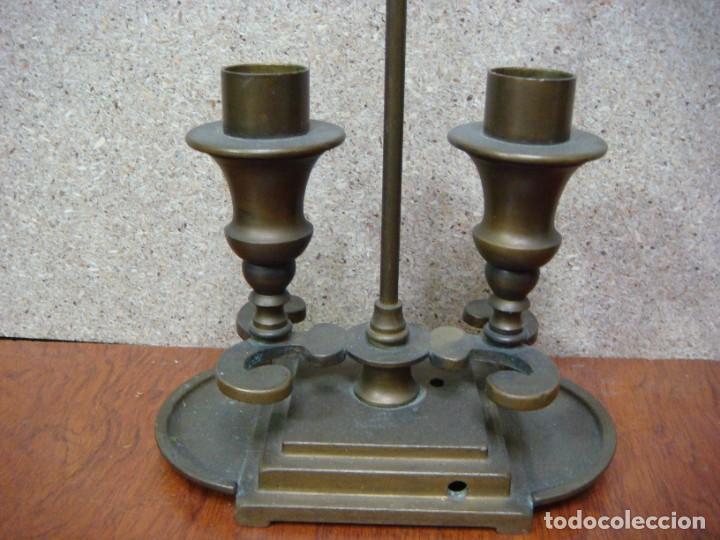 Antig&uuml;edades: PORTAVELAS EN BRONCE ANTIGUO-(&) - Foto 2