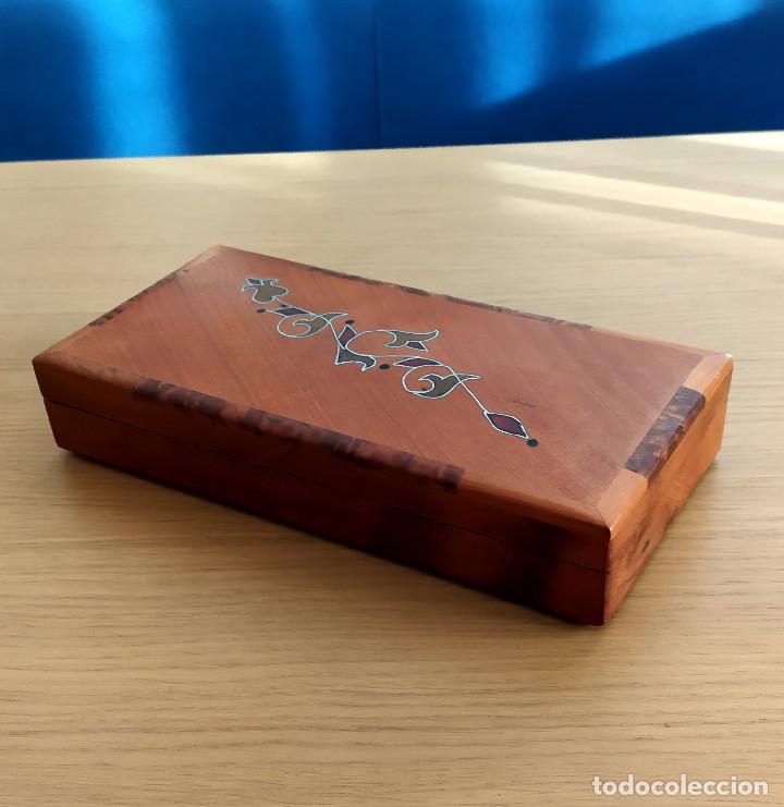 Antig&uuml;edades: CAJA MADERA CON RA&Iacute;Z Y MARQUETER&Iacute;A - Foto 5