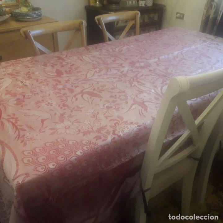 Antig&uuml;edades: Antigua colcha o mantel de seda irisada - Foto 11