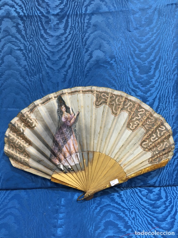 Antig&uuml;edades: Aaaaaaa Abanico maja con mantilla - Foto 3