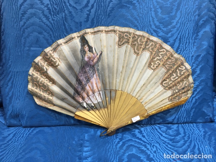 Antig&uuml;edades: Aaaaaaa Abanico maja con mantilla - Foto 5