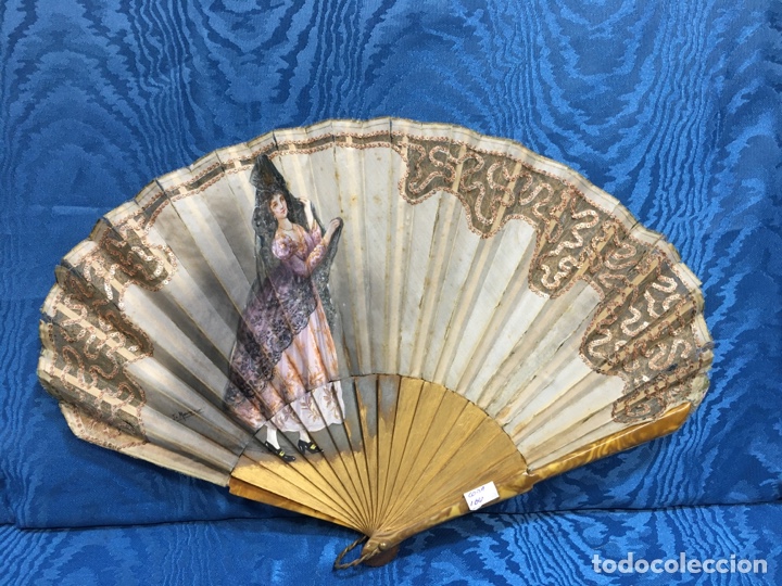 Antig&uuml;edades: Aaaaaaa Abanico maja con mantilla - Foto 1