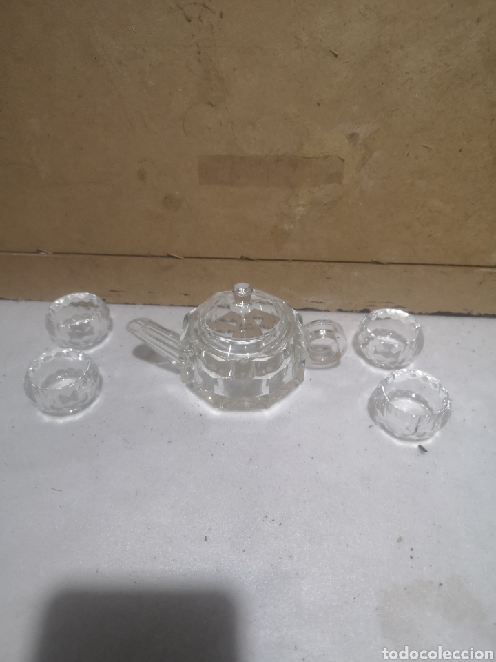 Antig&uuml;edades: JUEGO TE CRISTAL - TETERA + VASOS - Foto 1