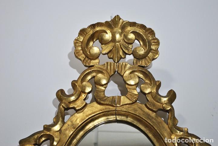 Antig&uuml;edades: ESPEJO ANTIGUO TALLADO Y ORO - Foto 2