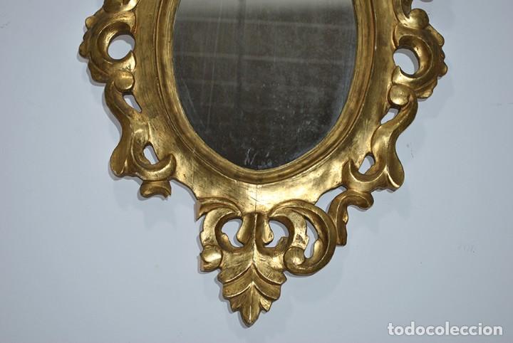 Antig&uuml;edades: ESPEJO ANTIGUO TALLADO Y ORO - Foto 3