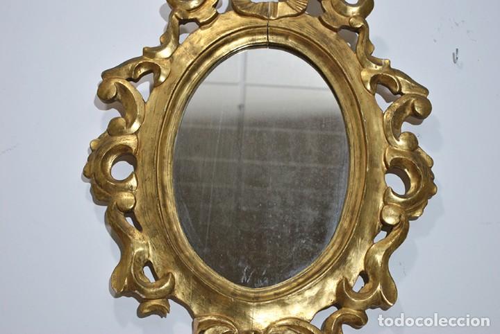 Antig&uuml;edades: ESPEJO ANTIGUO TALLADO Y ORO - Foto 4