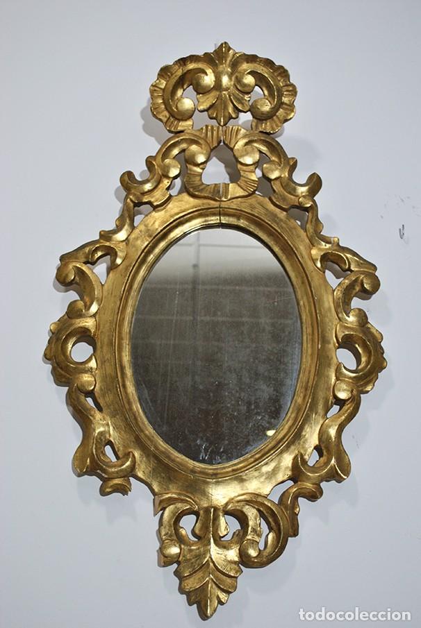 Antig&uuml;edades: ESPEJO ANTIGUO TALLADO Y ORO - Foto 5