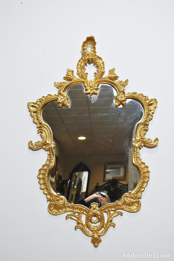 Antig&uuml;edades: ANTIGUO ESPEJO DE BRONCE DORADO AL MERCURIO - Foto 2