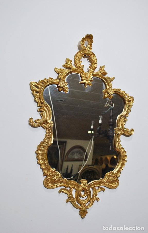 Antig&uuml;edades: ANTIGUO ESPEJO DE BRONCE DORADO AL MERCURIO - Foto 3
