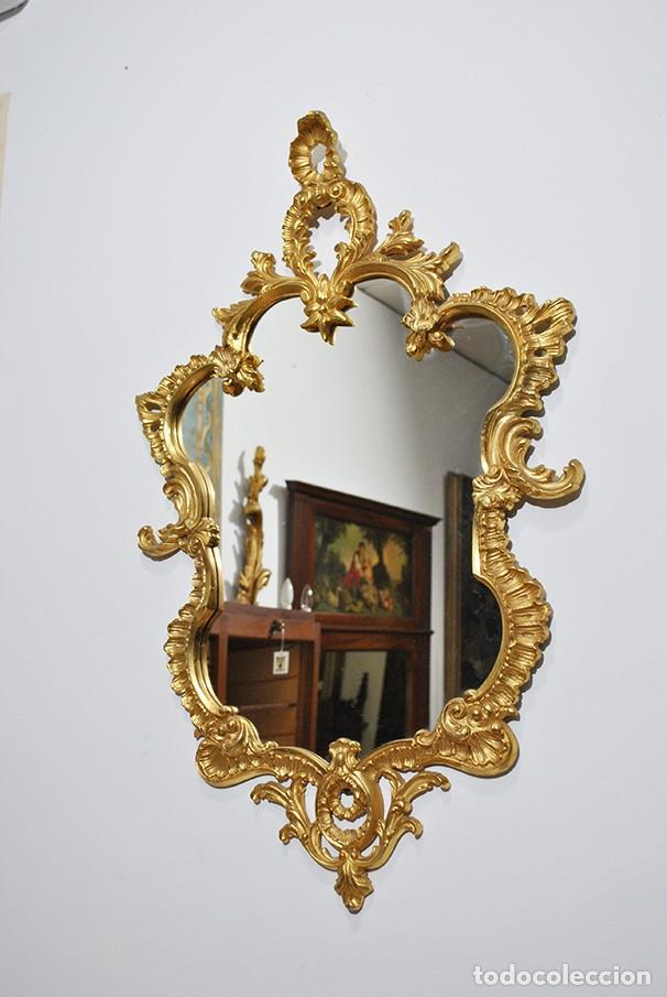 Antig&uuml;edades: ANTIGUO ESPEJO DE BRONCE DORADO AL MERCURIO - Foto 4