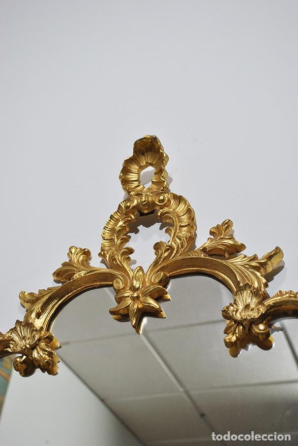 Antig&uuml;edades: ANTIGUO ESPEJO DE BRONCE DORADO AL MERCURIO - Foto 8