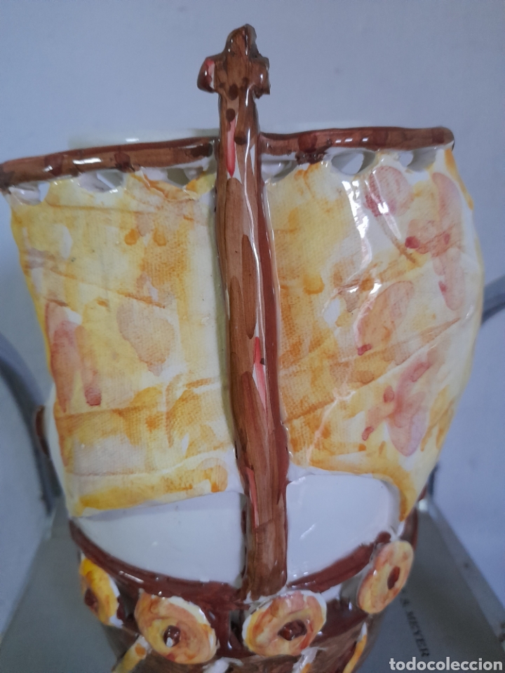 Antig&uuml;edades: Original jarr&oacute;n de cer&aacute;mica, forma de barco - Foto 5