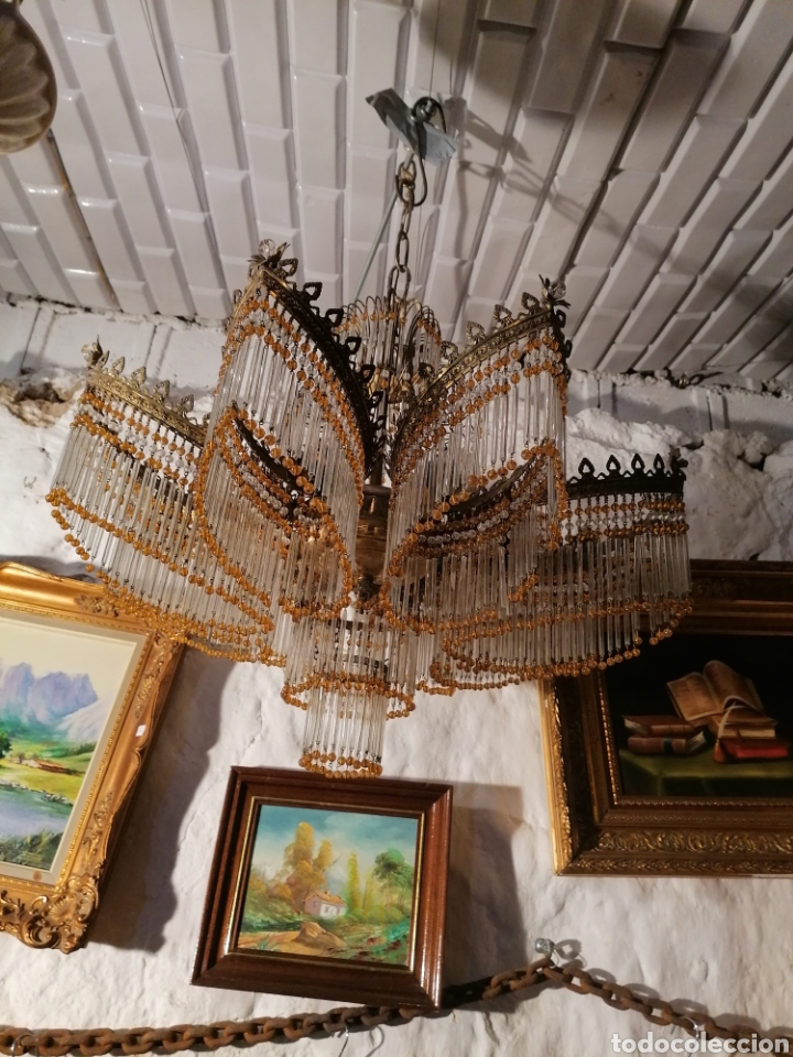 Antig&uuml;edades: Lampara cristal de roca - Foto 2