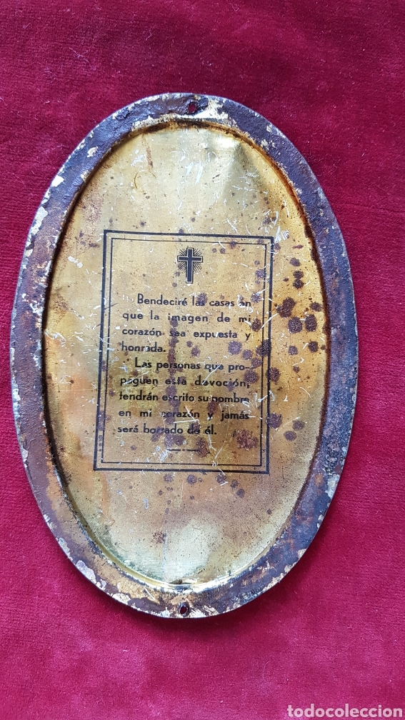 Antig&uuml;edades: Chapa Sagrado Corazon de puerta - Foto 2