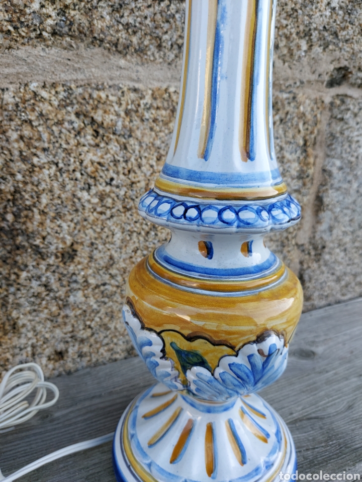 Antig&uuml;edades: L&aacute;mpara Talavera de sobremesa - Foto 3