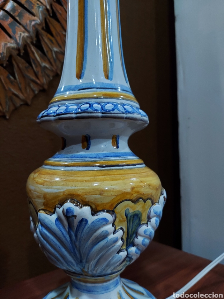 Antig&uuml;edades: L&aacute;mpara Talavera de sobremesa - Foto 5