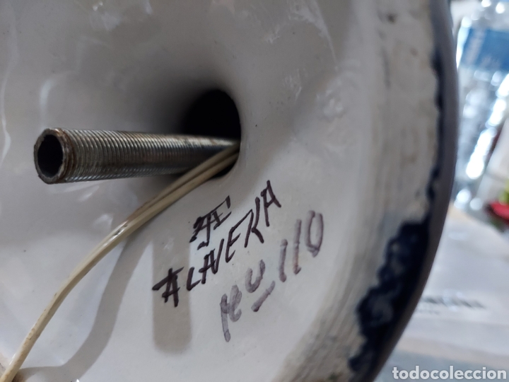 Antig&uuml;edades: L&aacute;mpara Talavera de sobremesa - Foto 6