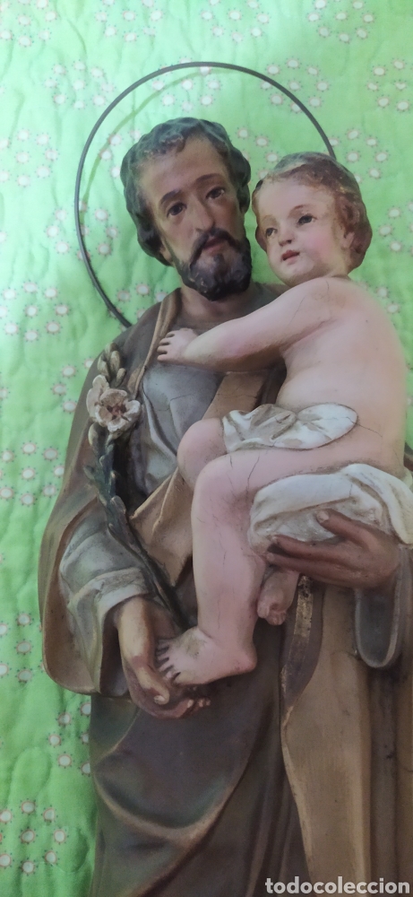 Antig&uuml;edades: OLOT policromado santo - Foto 1
