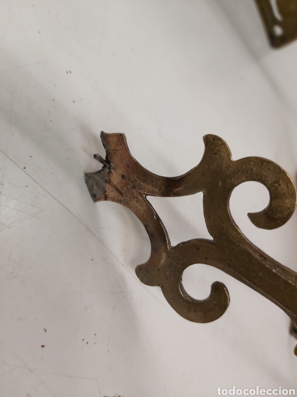 Antig&uuml;edades: Antigua l&aacute;mpara bronce querubines y dragones - Foto 8