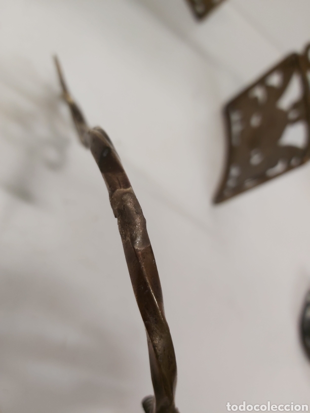 Antig&uuml;edades: Antigua l&aacute;mpara bronce querubines y dragones - Foto 9