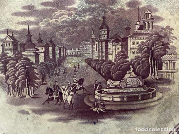 Antig&uuml;edades: Fuente de loza estampada con vista de Madrid - Foto 3