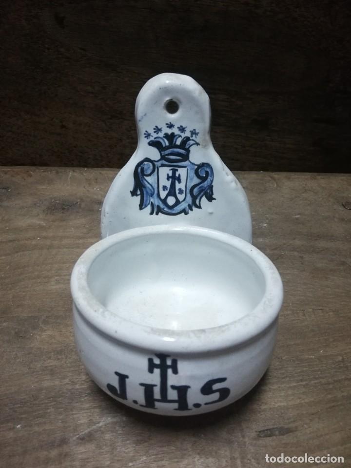 Antig&uuml;edades: BENDITERA DE CER&Aacute;MICA DE TALAVERA S. XIX - Foto 5