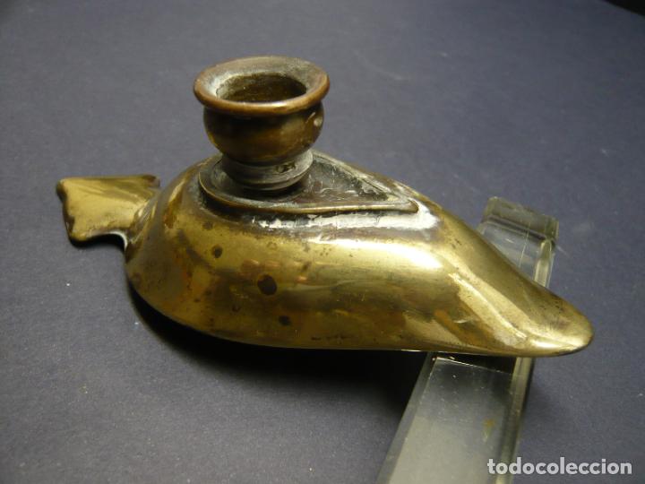 Antig&uuml;edades: Antigua bella lucerna de bronce - Foto 4