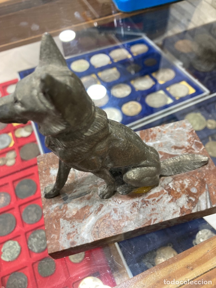 Antig&uuml;edades: Lote de 2 perros sobre base de m&aacute;rmol - Foto 5