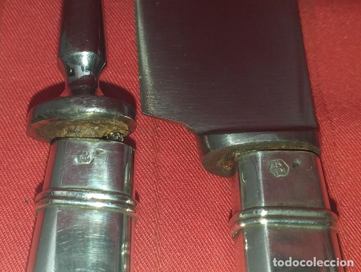 Antig&uuml;edades: CUCHILLO Y TENEDOR DE SERVIR MANGO DE PLATA ART - DEC&Oacute; - Foto 8