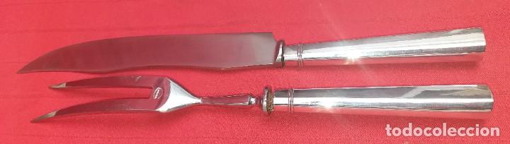 Antig&uuml;edades: CUCHILLO Y TENEDOR DE SERVIR MANGO DE PLATA ART - DEC&Oacute; - Foto 12