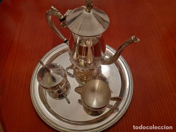 Antig&uuml;edades: JUEGO DE TE PLATEADO CON BANDEJA - Foto 3