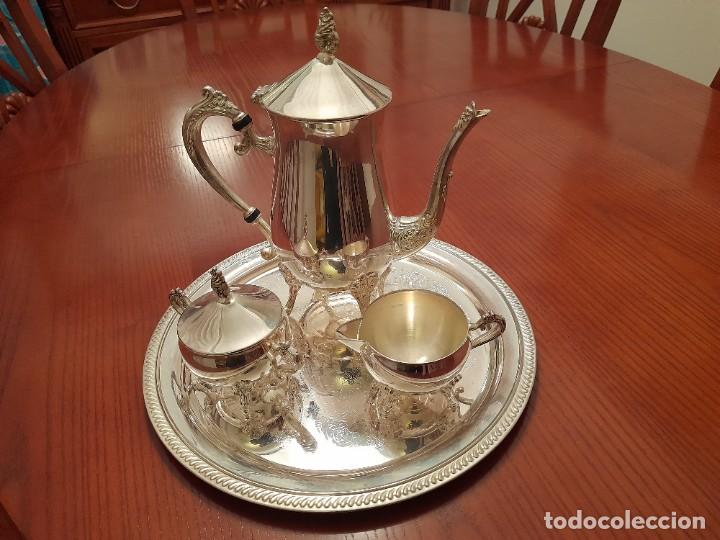 Antig&uuml;edades: JUEGO DE TE PLATEADO CON BANDEJA - Foto 1