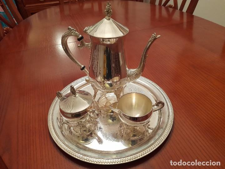 Antig&uuml;edades: JUEGO DE TE PLATEADO CON BANDEJA - Foto 5