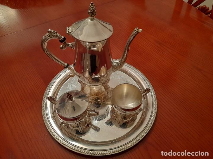 Antig&uuml;edades: JUEGO DE TE PLATEADO CON BANDEJA - Foto 6