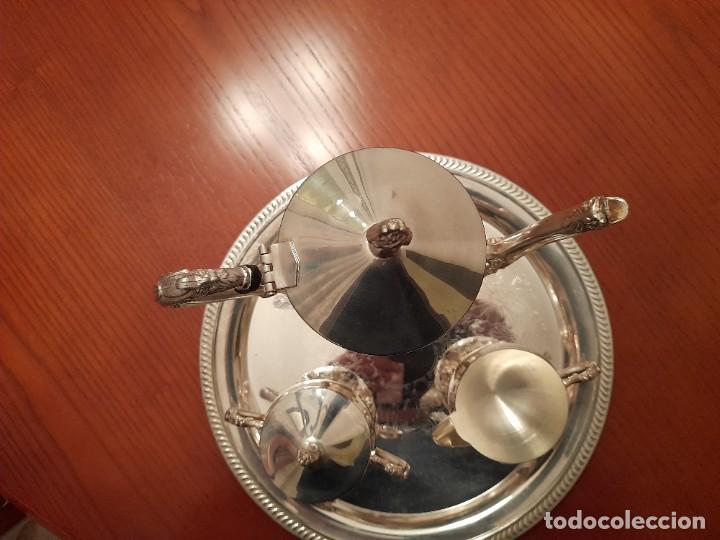 Antig&uuml;edades: JUEGO DE TE PLATEADO CON BANDEJA - Foto 2