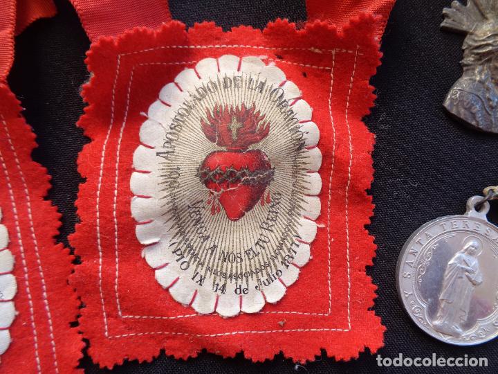 Antig&uuml;edades: LOTE ESCAPULARIO 1877 Y MEDALLAS - Foto 3