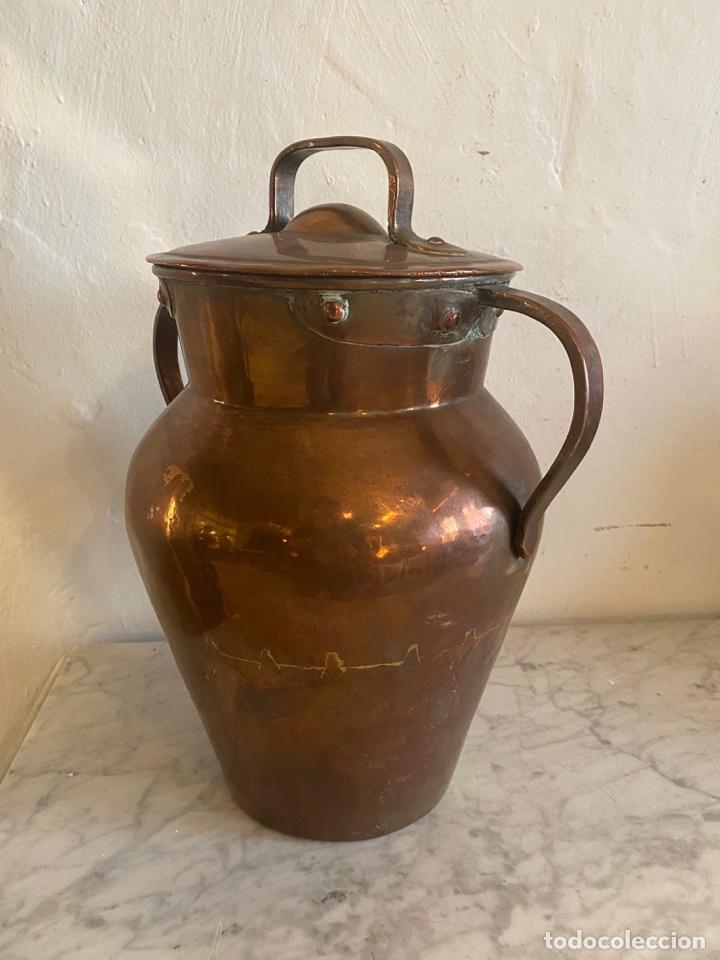 Antig&uuml;edades: - JARRON DE COBRE ANTIGUO - Foto 3