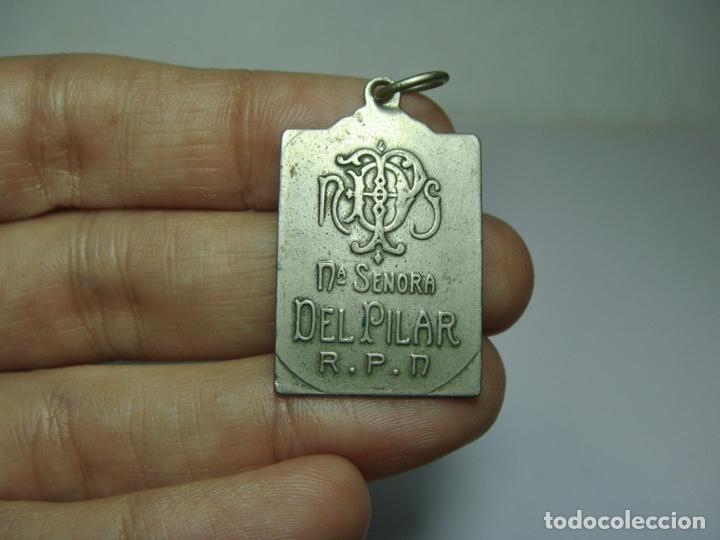 Antig&uuml;edades: Medalla de Nuestra Se&ntilde;ora del Pilar. - Foto 3
