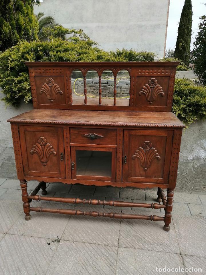 Antig&uuml;edades: APARADOR BUFET CON TALLA PARA RESTAURAR - Foto 4