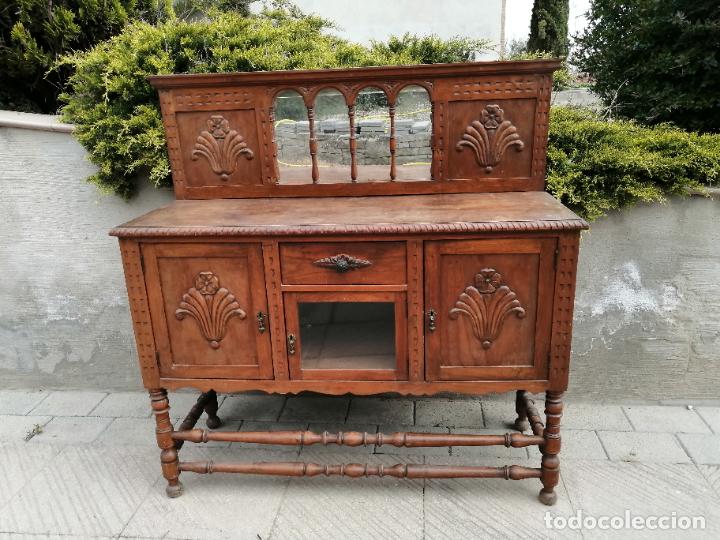 Antig&uuml;edades: APARADOR BUFET CON TALLA PARA RESTAURAR - Foto 9