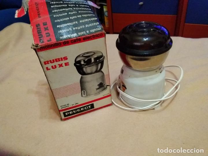 Oggetti Antichi: ANTIGUO Y RARO MOLINILLO CAF&Eacute; EL&Eacute;CTRICO MARCA PEUGEOT RUBIS LUXE EN SU CAJA A&Ntilde;O 50 / 60 FUNCIONA