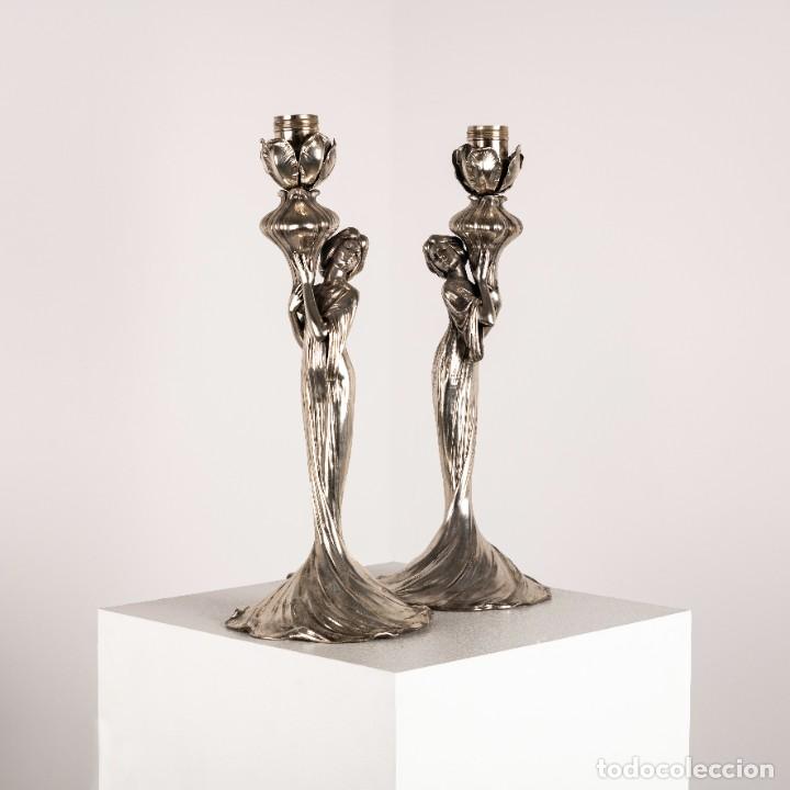 Antig&uuml;edades: Par de l&aacute;mparas WMF modernistas - Foto 1