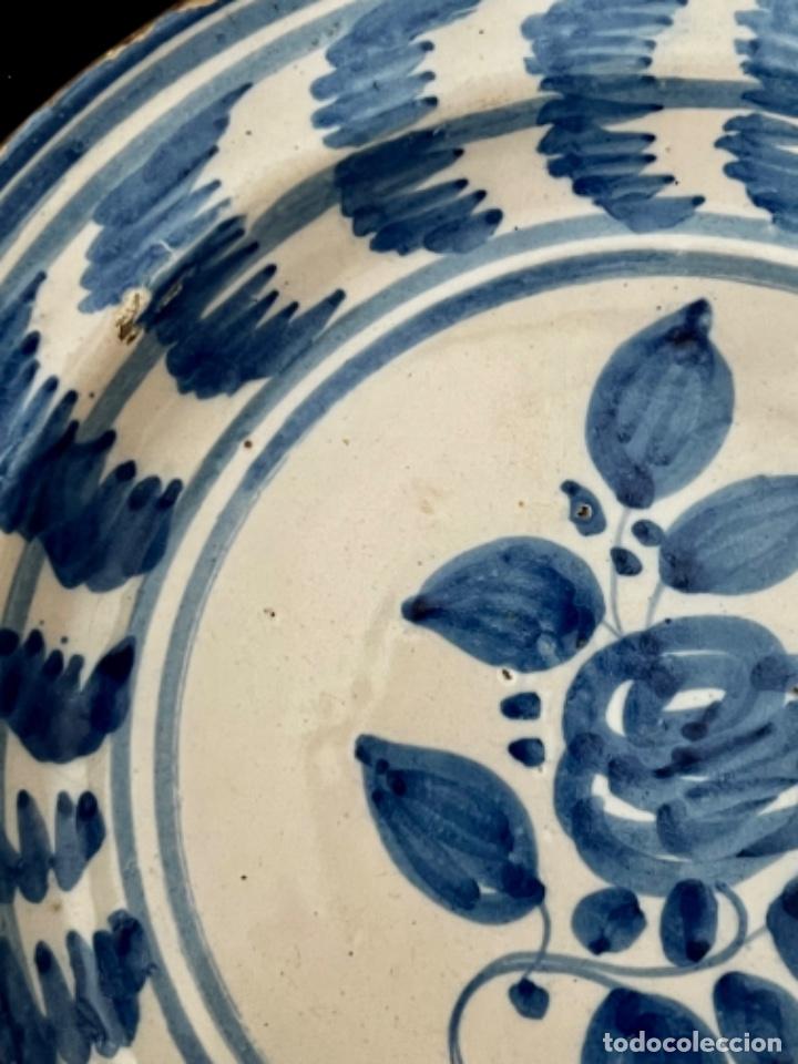 Antig&uuml;edades: MANISES - GRAN PLATO AZUL - S. XIX - Foto 2
