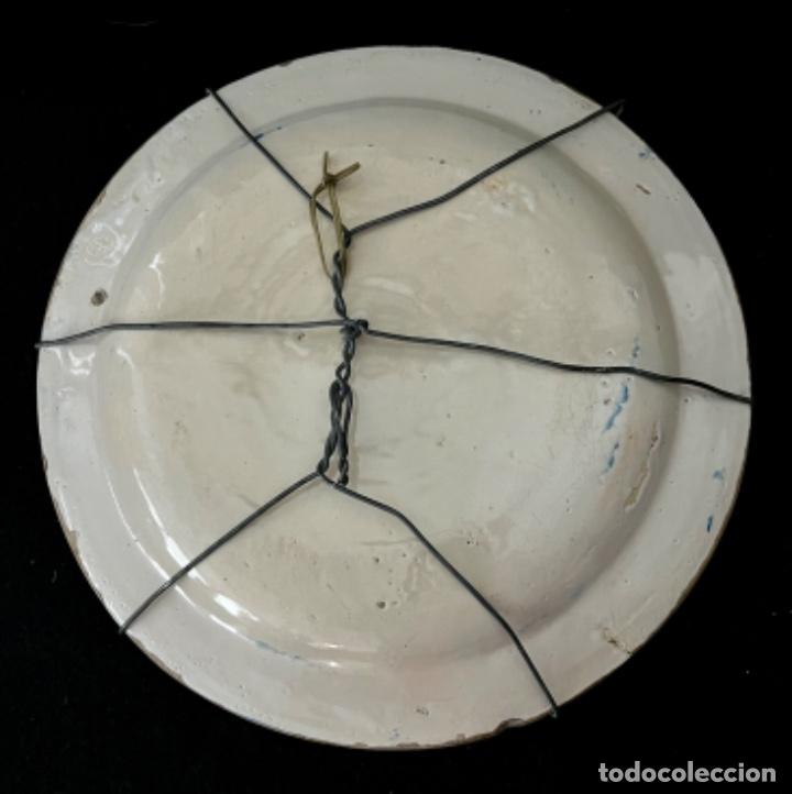 Antig&uuml;edades: MANISES - GRAN PLATO AZUL - S. XIX - Foto 4
